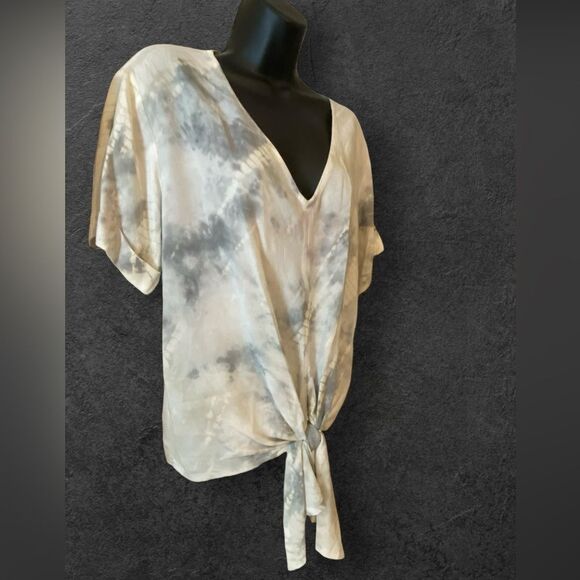 Karen Kane countryside Tess tie front top tie dye, 100% rayon NWT Size S - Picture 2 of 10